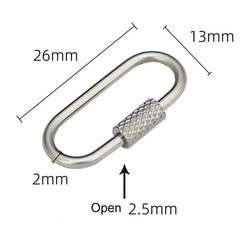 2pcs Mini Climbing Stainless Steel Screw Carabiner Lock Clasp Keychain Clip Hook 07FC0E-D4 - KOEEK