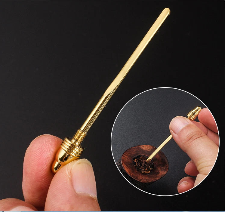 Creative 2in 1 Metal Tobacco Pipe Tamper Copper Cigar Pipe Cleaning Tools 07FC0E-D4 - KOEEK