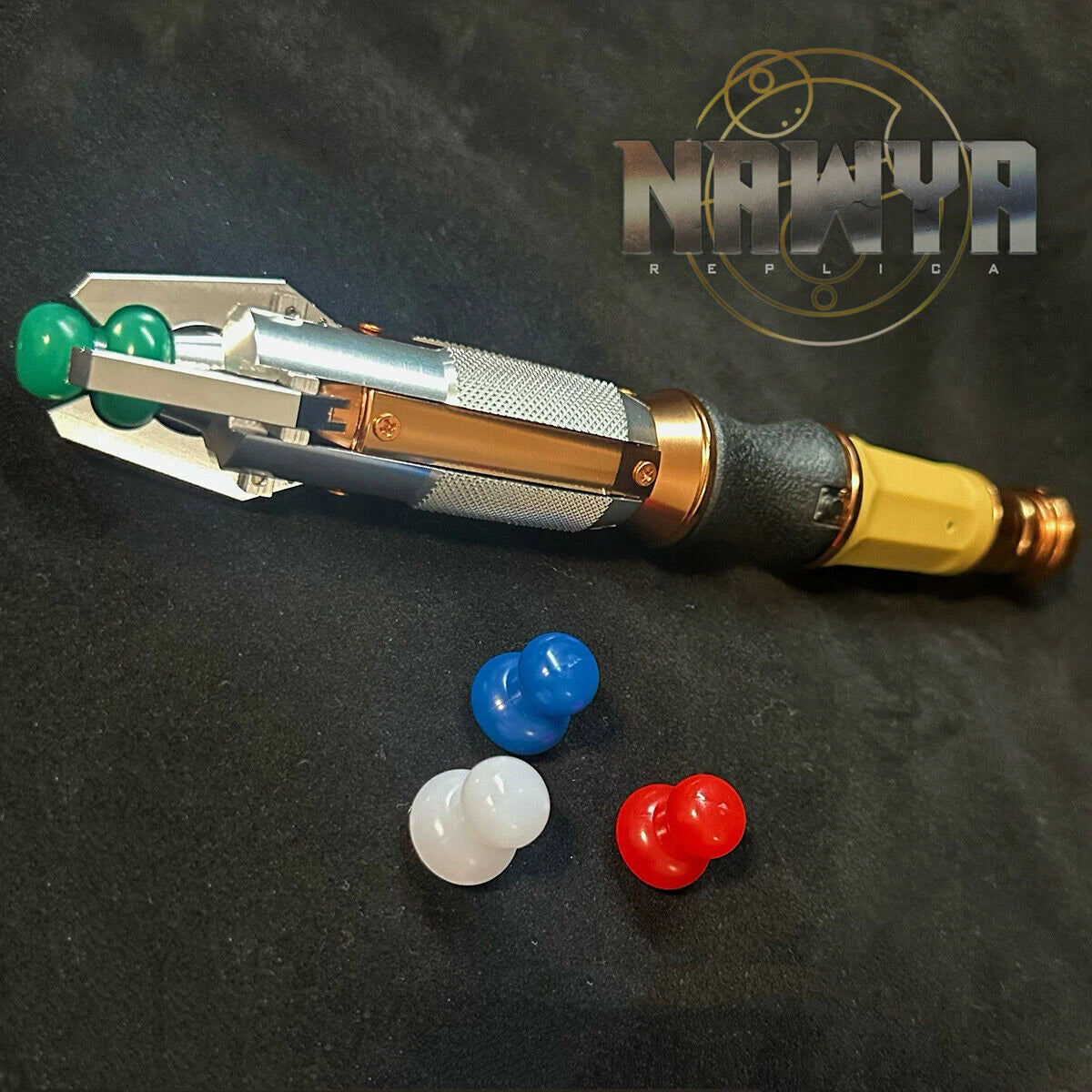 Doctor Who 11th Metal Sonic Screwdriver LED Colorful Light Cosplay Prop Replica 07FC0E-D4 - KOEEK
