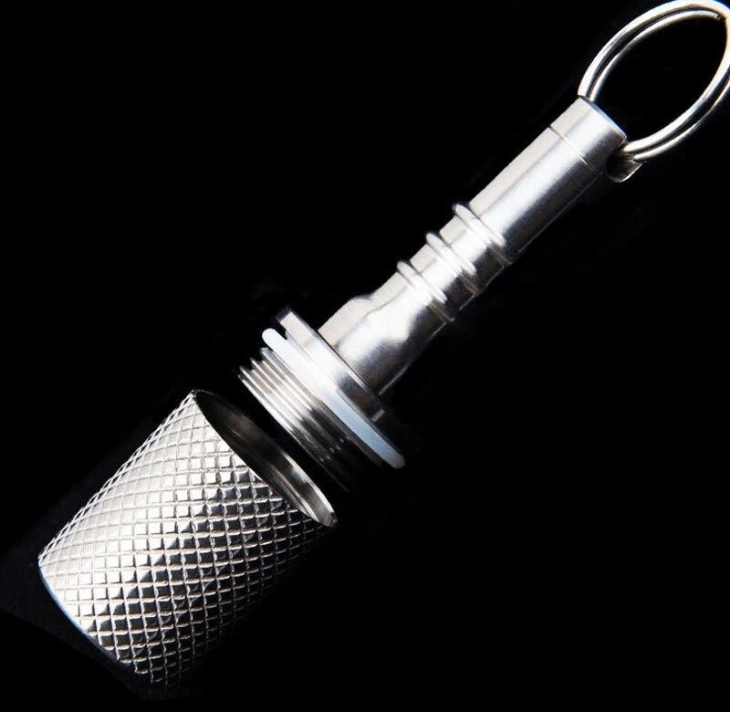 Titanium Keychain Waterproof Box Sealed Container Portable Outdoor Pendant EDC 07FC0E-D4 - KOEEK