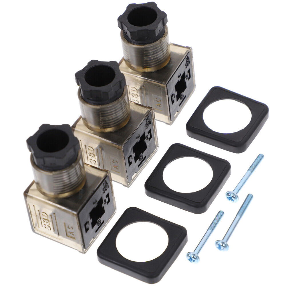 new  3 Pcs Rubber 43650a Junction Box Connector Solenoid Accessories Electric koeek - KOEEK