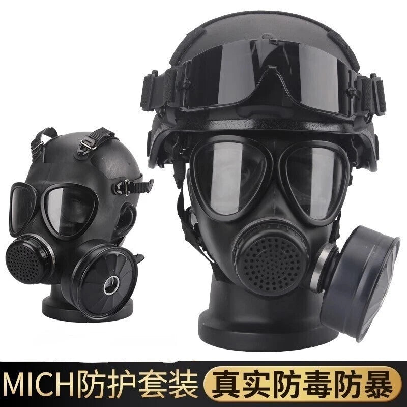 MICH Riot Helmets Gas Masks Goggles Field Combat Tactical Helmet Suit Outdoor 07FC0E-D4 - KOEEK