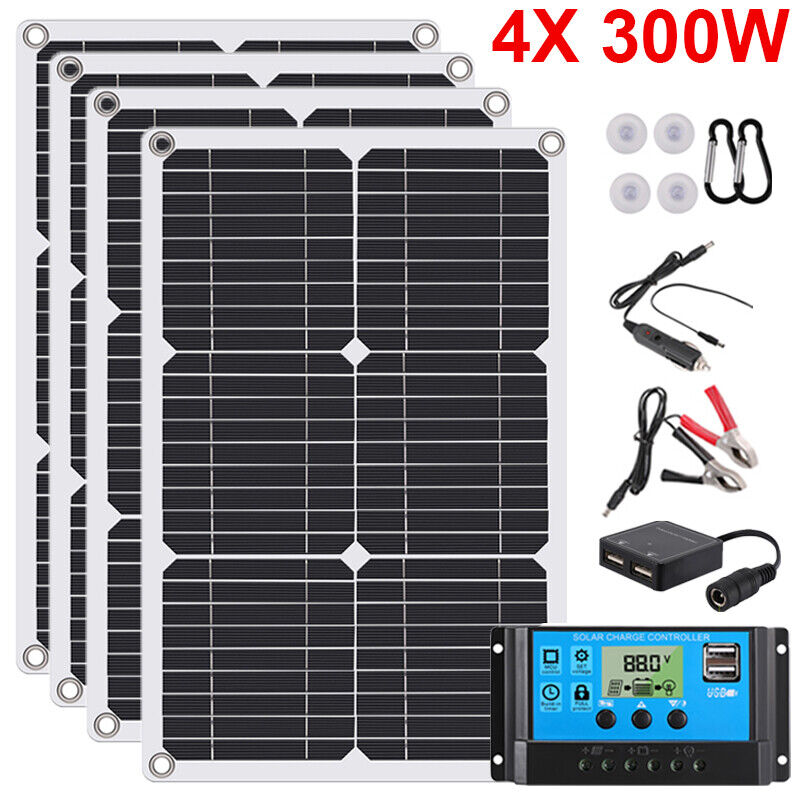 ny 4000W 400W Watt Fleksibelt Solpanel 12V Mono Home RV Rooftop Camping Off-Grid