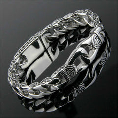 Mens Heavy Sturdy Stainless Steel Motorcycle Biker Chain Bracelet Wristband Gift 07FC0E-D4 - KOEEK