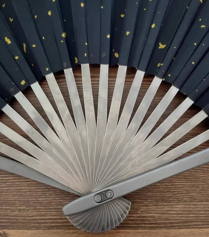 Martial Arts Titanium Alloy Folding Fan Taiji Kung Fu Tactical Steel Bone Fan 07FC0E-D4 - KOEEK