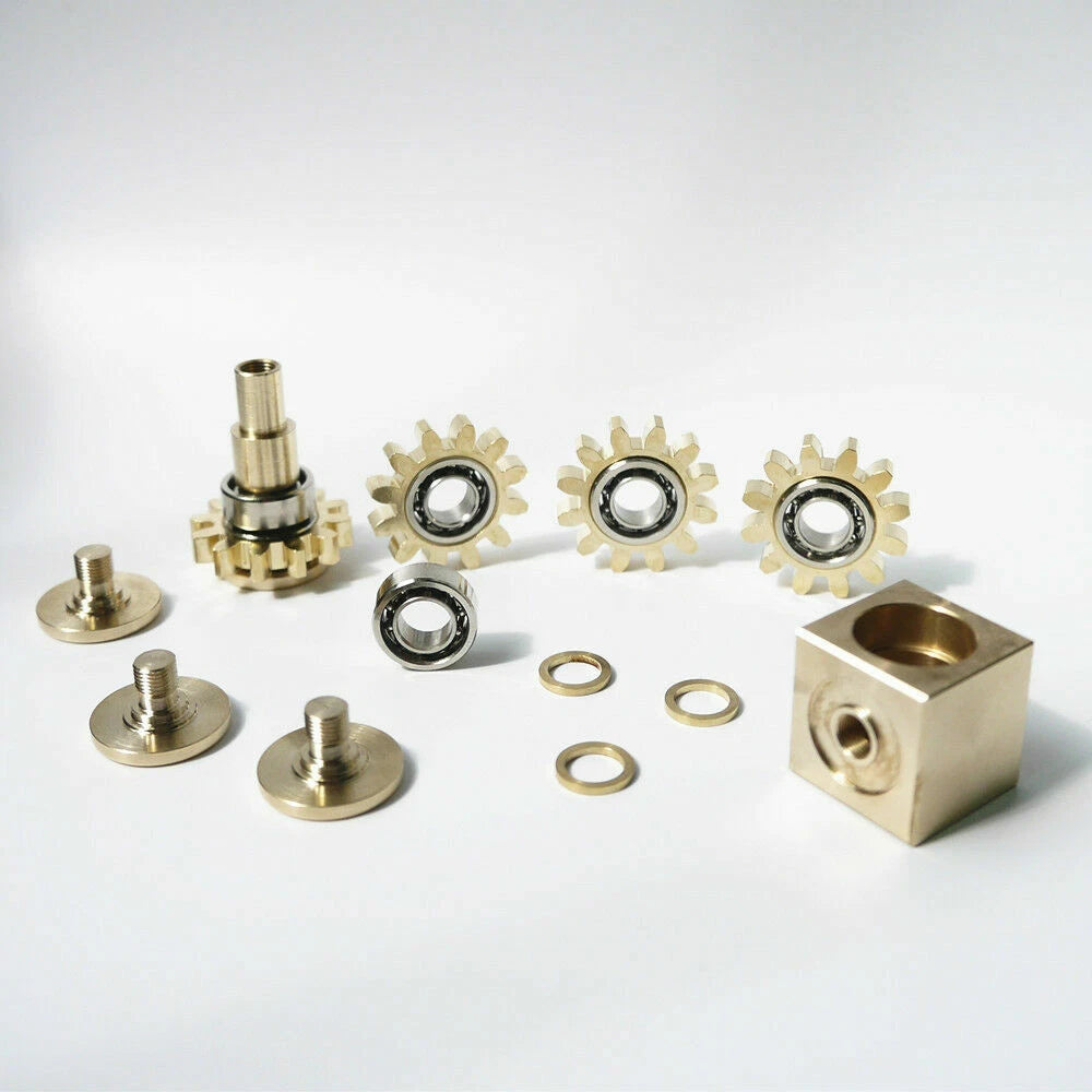 EDC Gear Linkage Brass Gyroscope Fingertips Spinning Top Gearwheel Gyro Toy Tool 07FC0E-D4 - KOEEK
