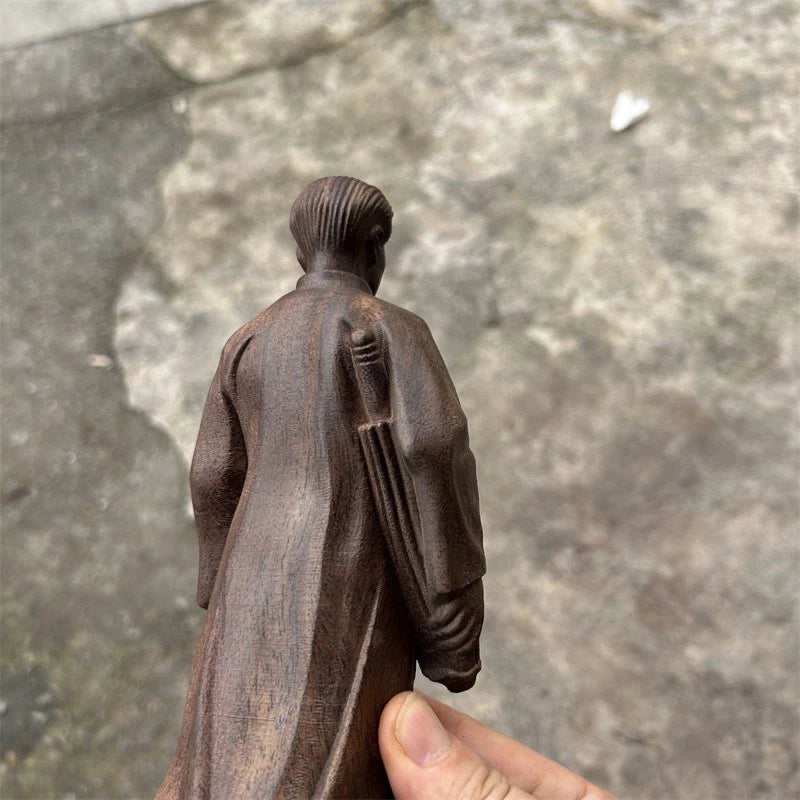 20cm Agarwood HandCarved Great Leader Politician Mao Zedong Home Decoration 07FC0E-D4 - KOEEK
