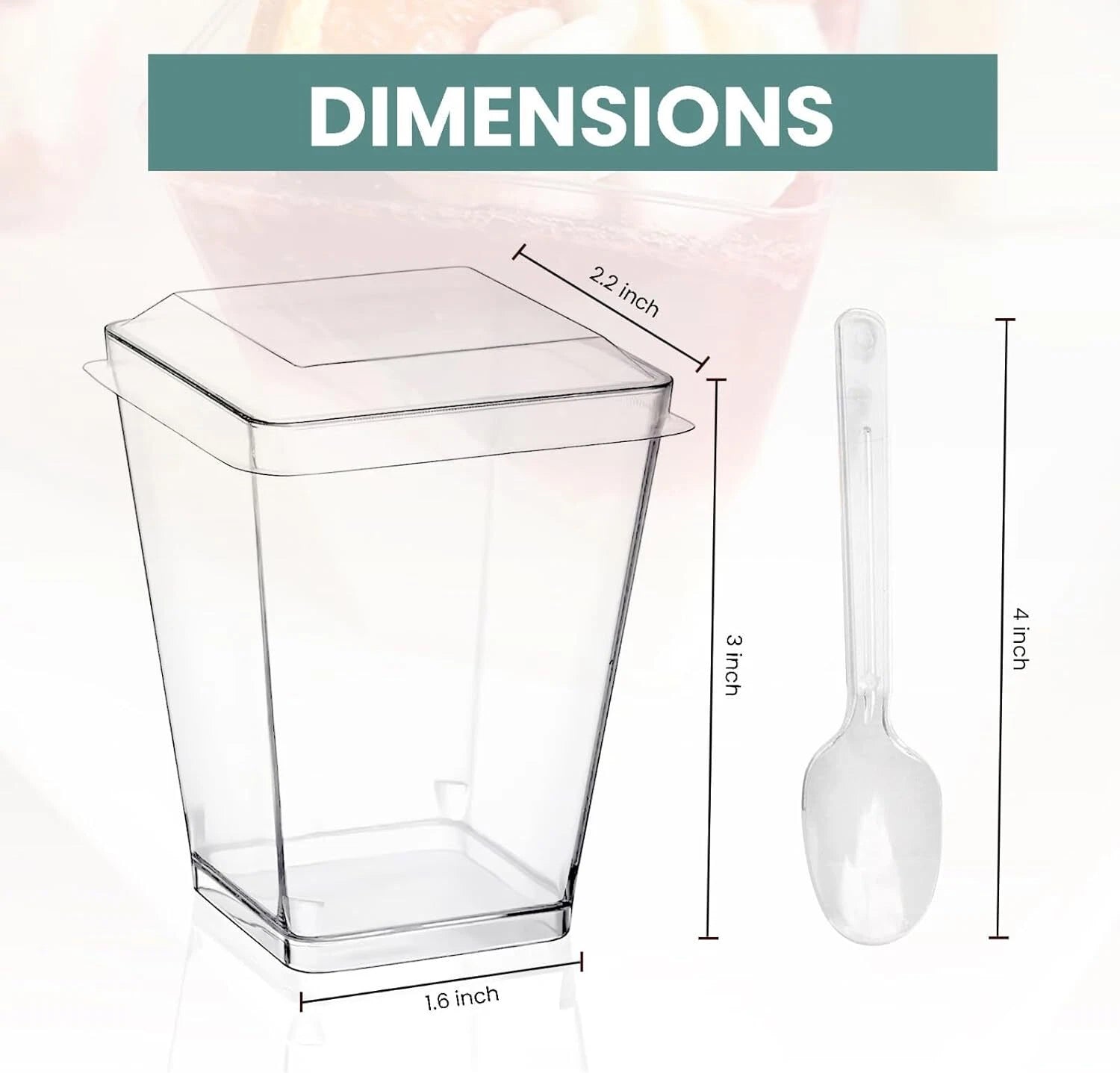100 Pack 5 oz Plastic Dessert Cups with Lids and Spoons, Parfait Cups with Lids 07FC0E-D4 - KOEEK
