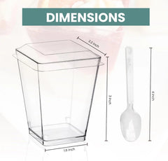100 Pack 5 oz Plastic Dessert Cups with Lids and Spoons, Parfait Cups with Lids 07FC0E-D4 - KOEEK
