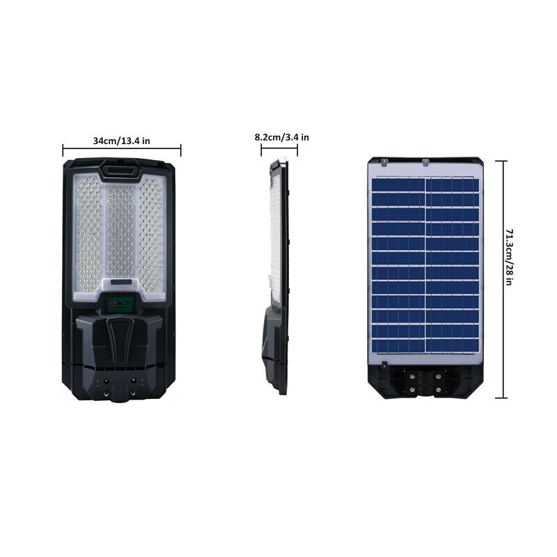 ny 2000W kommerciel Solar Street Flood Light Udendørs Dusk to Dawn vejlampe + stang