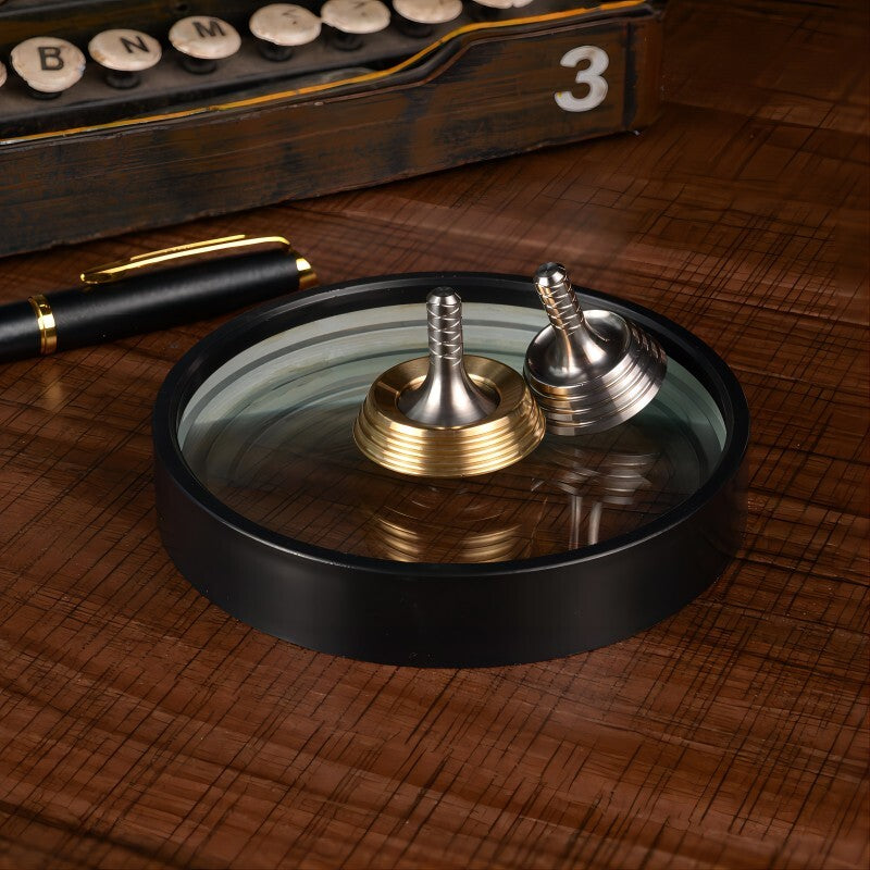 Stainless Steel Brass Spinning Top Desktop Gyro Gyroscope EDC Fidget Toy Gift 07FC0E-D4 - KOEEK
