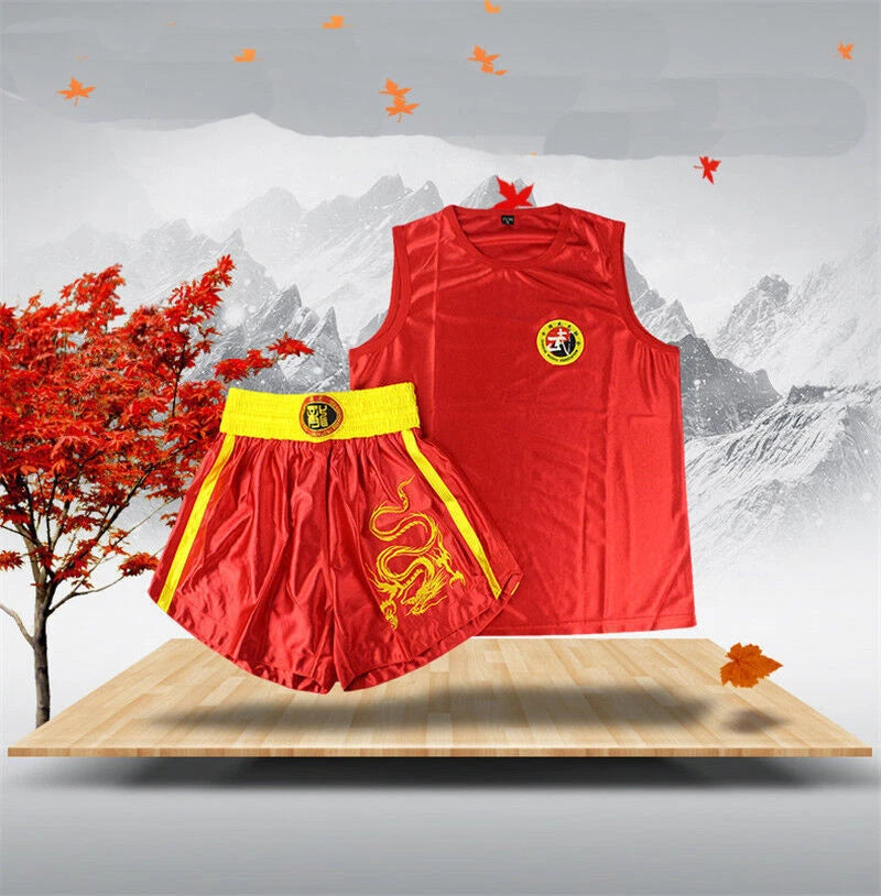 Men Women Boxing Sanda Uniform MMA Muay Thai Kung Fu Martial Arts Dragon 07FC0E-D4 - KOEEK