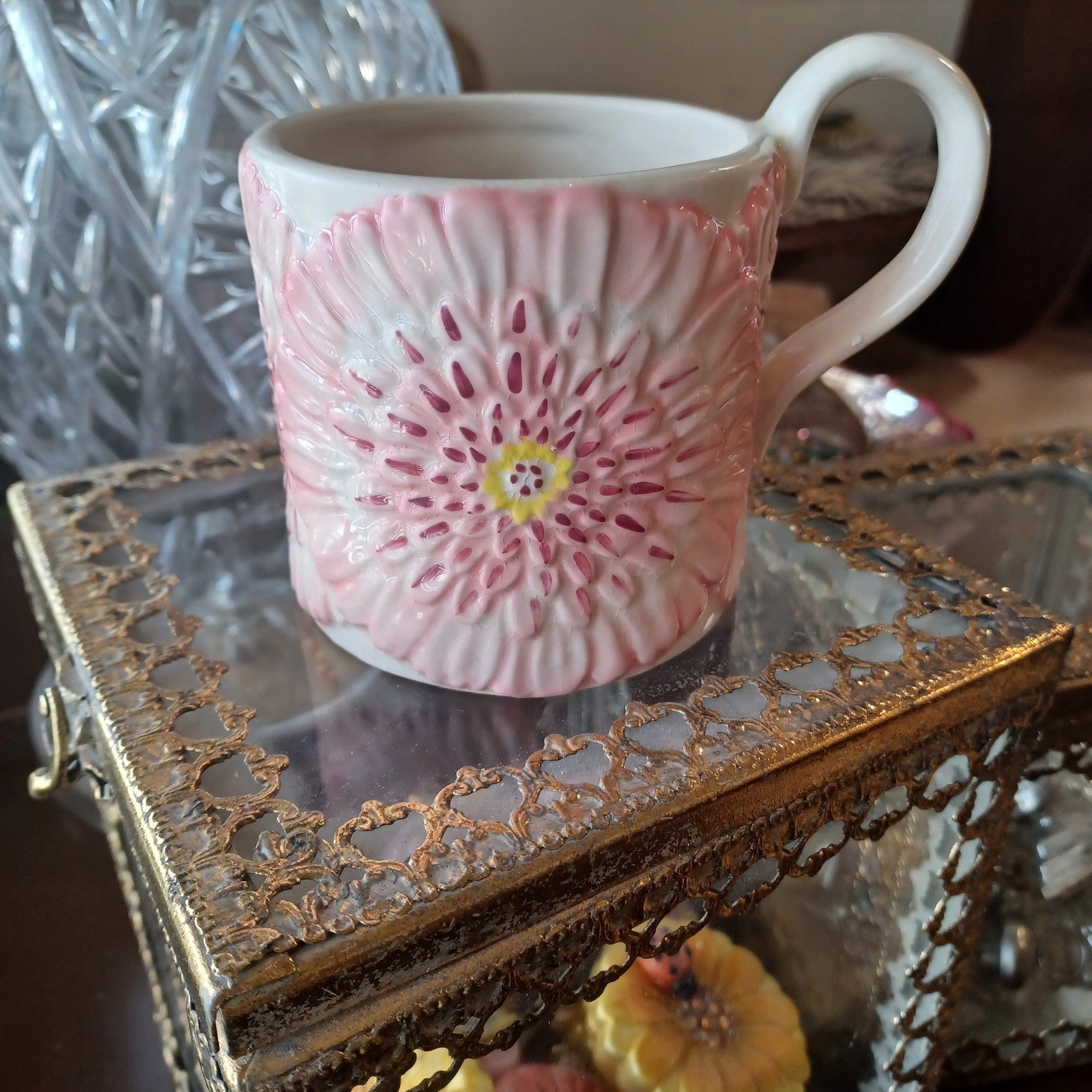 ANTHROPOLOGIE LILYPAD FLORAL MUG ANTHROPOLOGIE MUG ANTHROPOLOGIE CUP 💕BEAUTIFUL ANTHROPOLOGIE - KOEEK