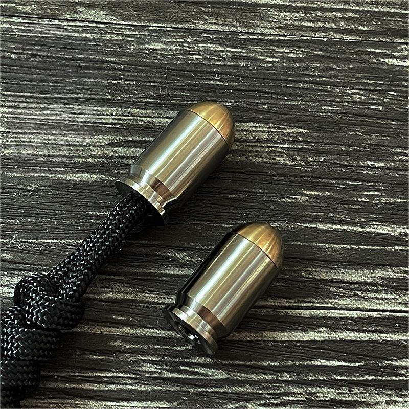 Titanium Brass Bullet Shape Knife Lanyard Bead Paracord Pendant Zipper Pull EDC 07FC0E-D4 - KOEEK