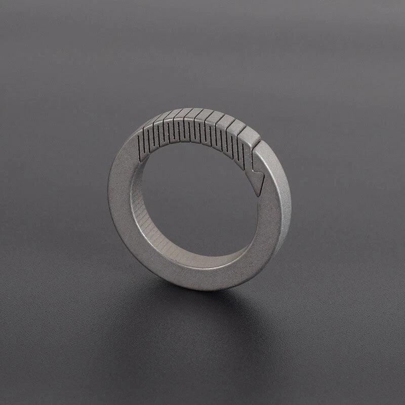 Titanium Alloy Keychain Carabiner Portable Waist Hang Buckle with Mini Ring EDC 07FC0E-D4 - KOEEK