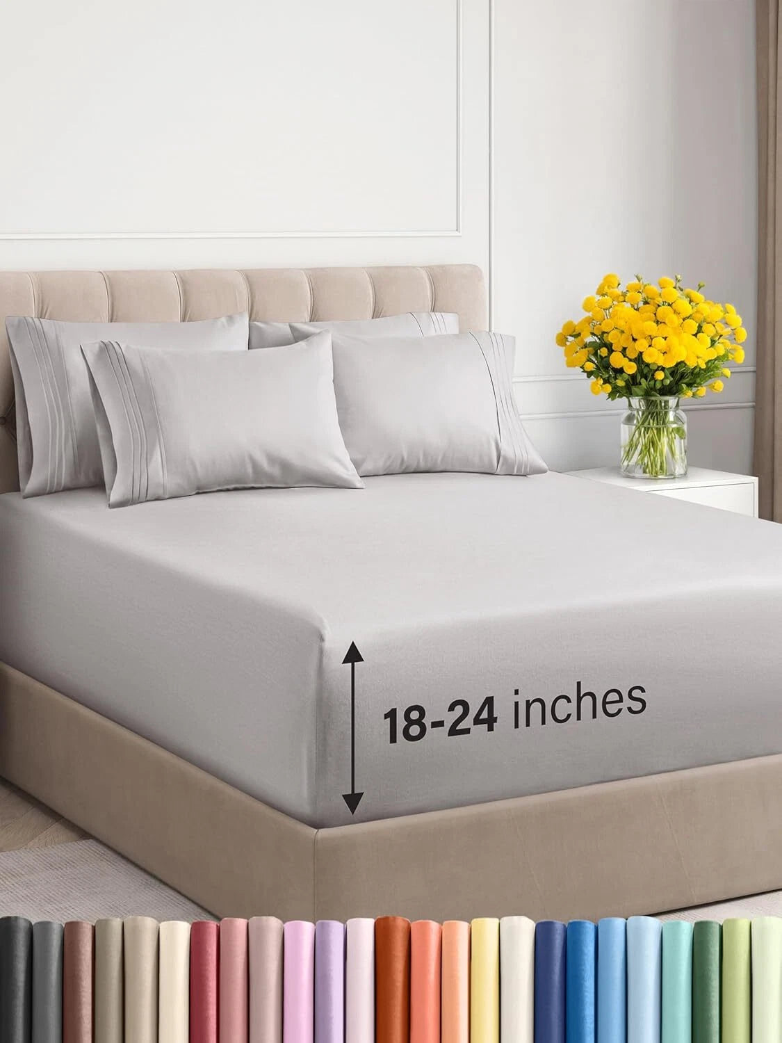 Sheet Set - 6 Piece Breathable Cooling Sheet Set - Hotel Luxury Sheet Set 07FC0E-D4 - KOEEK
