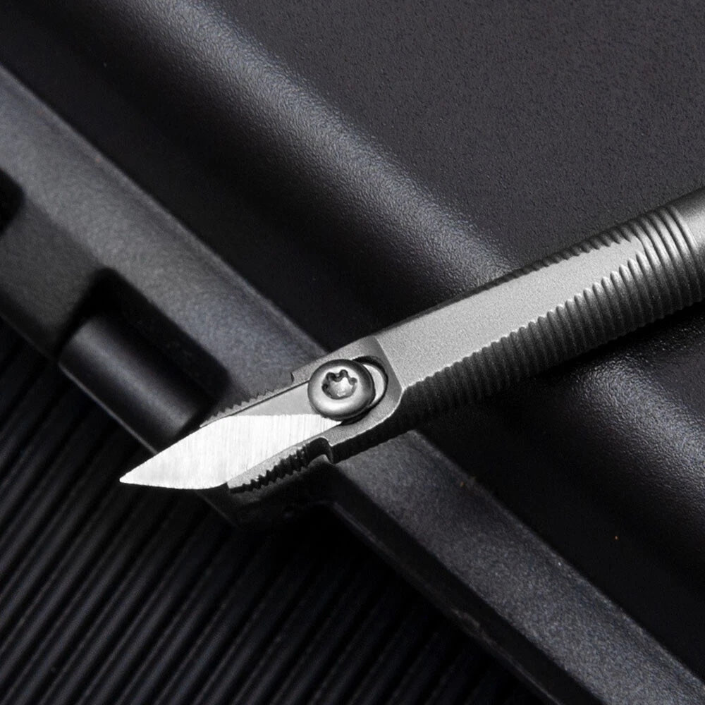 Mini Titanium Alloy Utility Pen Knife Keychain Portable EDC Blade Replaceable 07FC0E-D4 - KOEEK