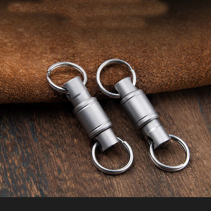Titanium Alloy 360 Degree Quick Release Hanging Buckle Elastic Keychain Key Ring 07FC0E-D4 - KOEEK