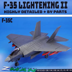 1/144 U.S. F35-C Lightning 2 Fighter Jet Unpainted Assembly Model 3D Printed 07FC0E-D4 - KOEEK