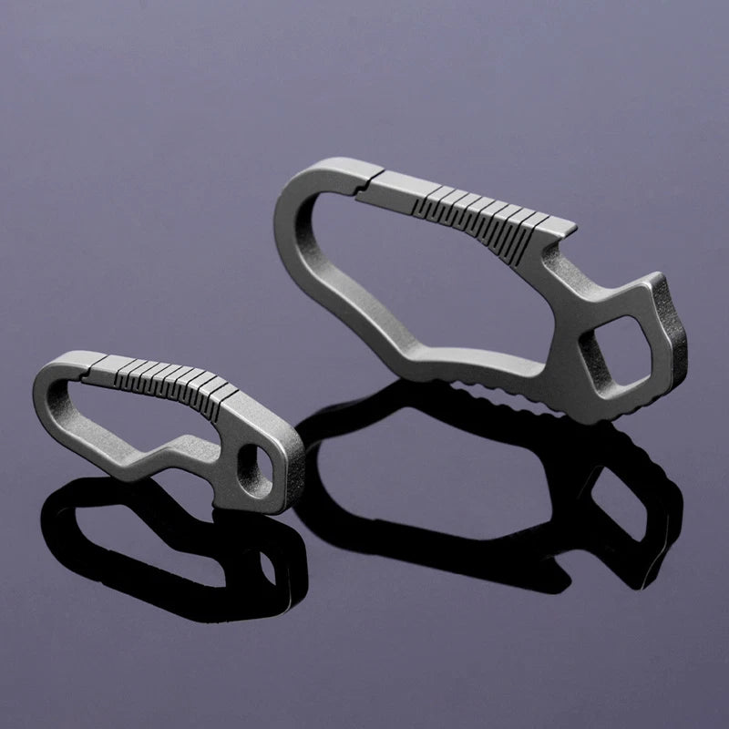 EDC Titanium CNC Belt Keychain Carabiner Strong Spring with Bottle Opener 07FC0E-D4 - KOEEK