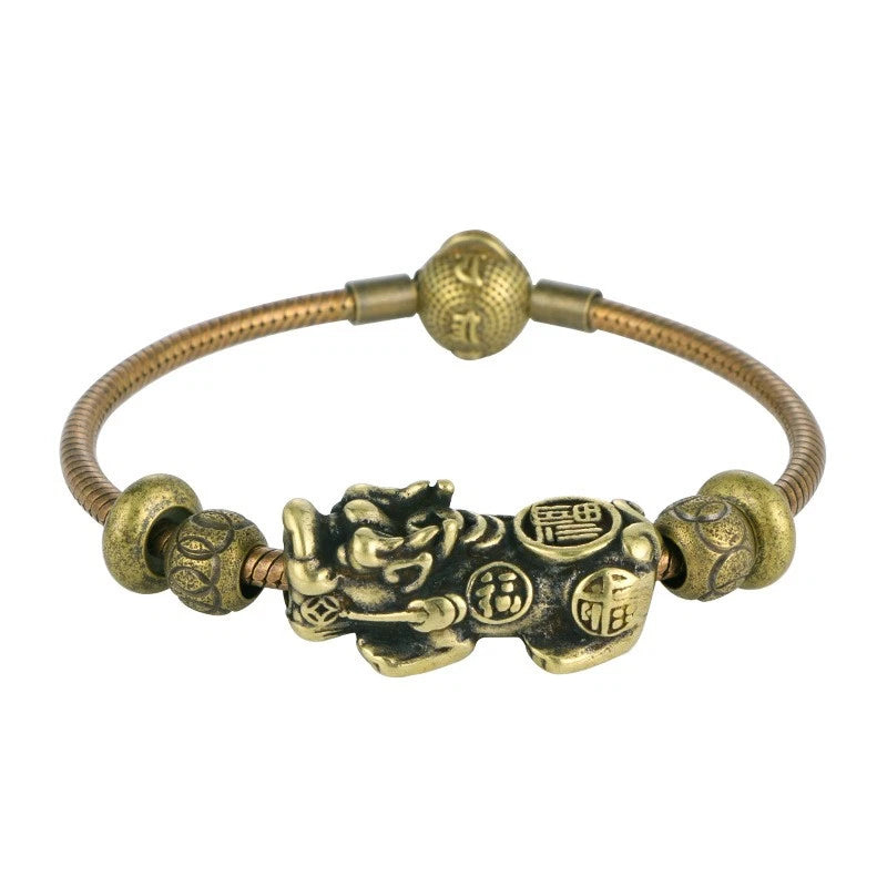 Vintage Brass Bracelet Ethnic Pi Xiu Bead Punk Jewelry Creative Metal Bangle 07FC0E-D4 - KOEEK
