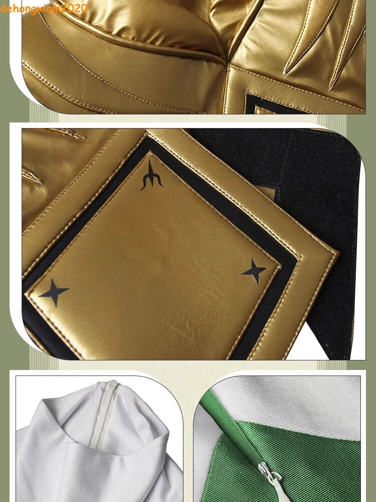 Green Ranger Burai Cosplay Costume Outfit Dino Rangers Tommy Oliver Gold Armor 07FC0E-D4 - KOEEK