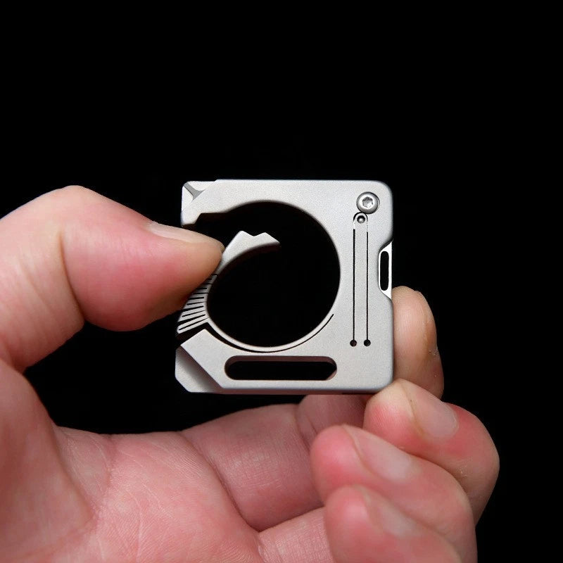 Titanium Alloy Keychain Carabiner Cutter Knife EDC Outdoor Travel Camping Tool 07FC0E-D4 - KOEEK