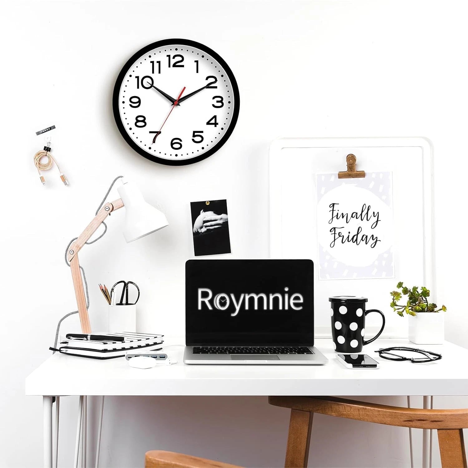 Wall Clock 12''Silent Non-Ticking Modern Clock Battery Operated Classic Simple 07FC0E-D4 - KOEEK