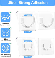 new Shower Rod Holder with Strong Adhesive, 4 Pack Curtain Clear 07FC0E-D4 - KOEEK