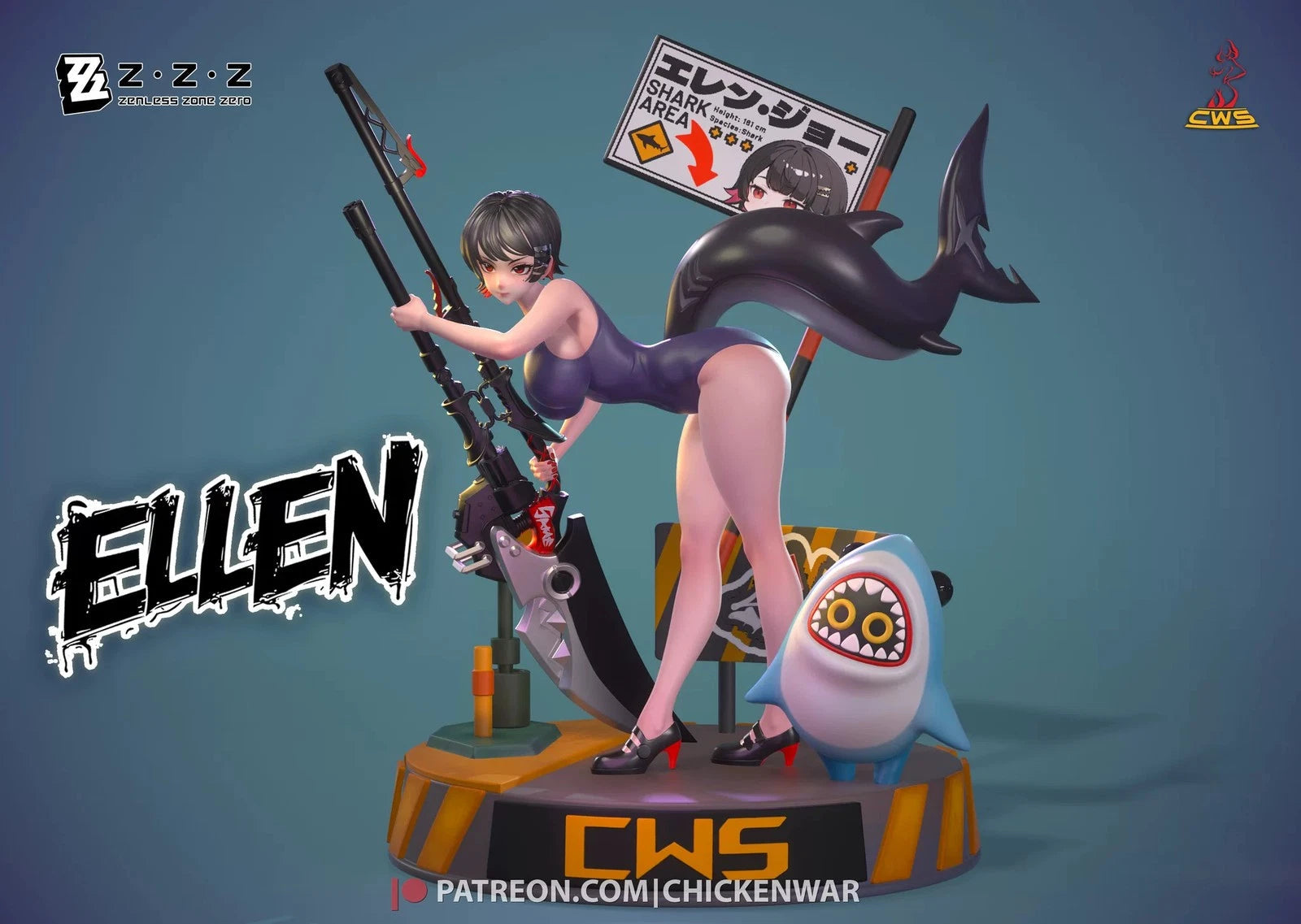 Zenless Zone Zero Ellen Joe 1/6 Resin Statue Toy Collect 3D Printing Painted 07FC0E-D4 - KOEEK