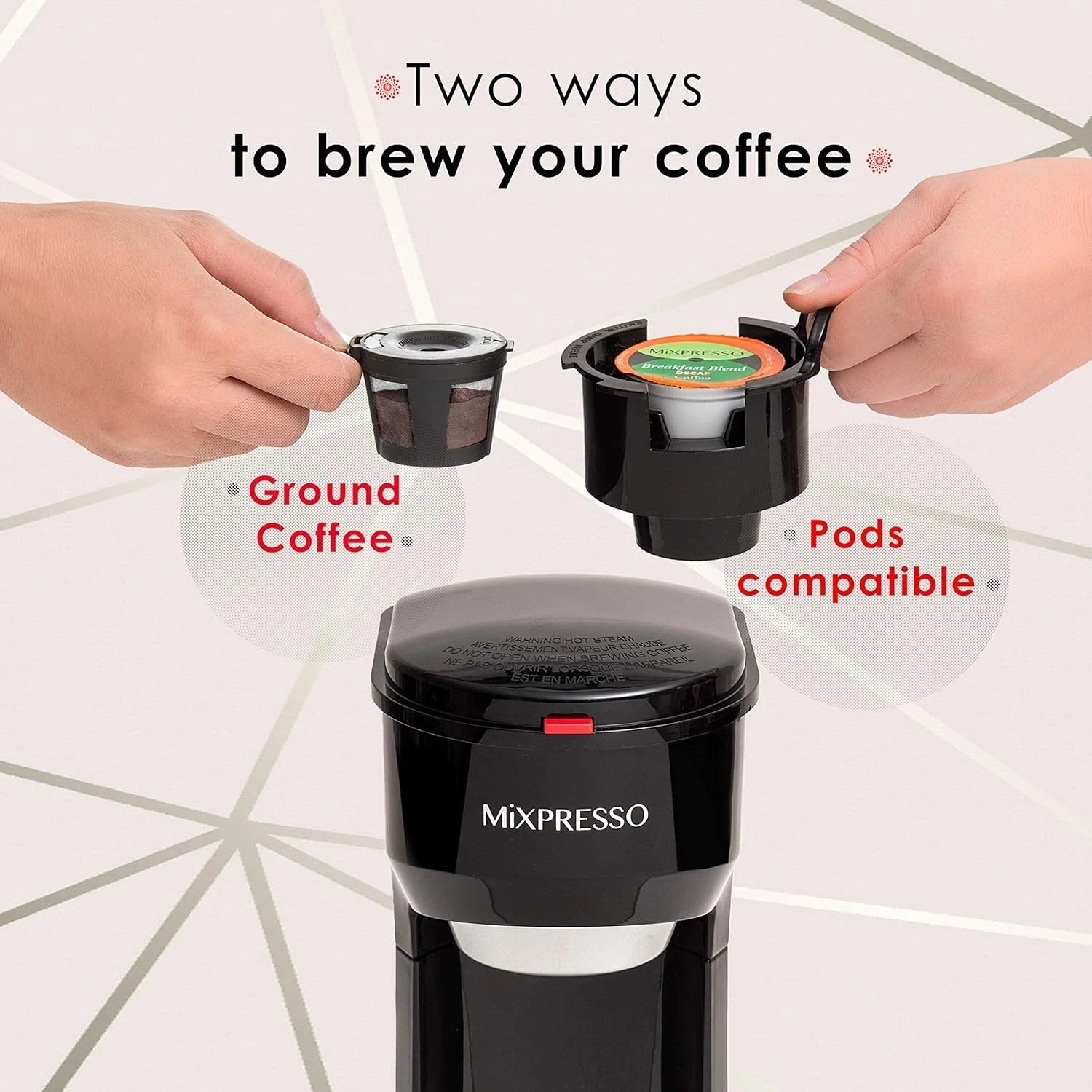 2-in-1 coffee maker – single-cup brewing and grinding coffee maker 07FC0E-D4 - KOEEK