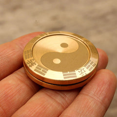 EDC Toy Metal Fidget Slider Clicker Lucky Coin Tai Chi Haptic Coin T Adult Gift 07FC0E-D4 - KOEEK