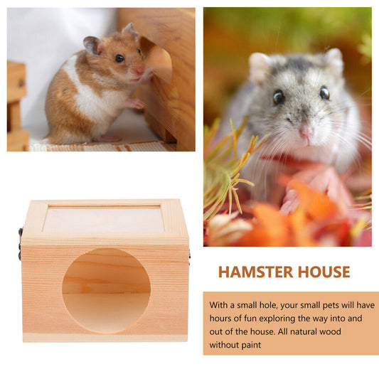 new Hamster House Toy Wooden Hamster Home Hamster Shelter Chinchilla Hideout House koeek - KOEEK