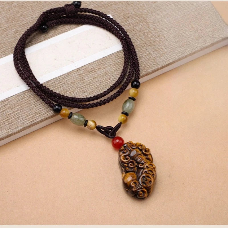 3.6cm Chinese Exquisitely Pi Xiu Necklace Pendant Sweater Chain Decoration 07FC0E-D4 - KOEEK