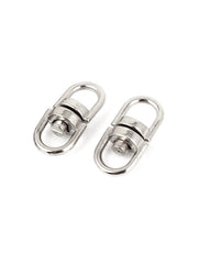 45 Pcs Silver Tone Metal Double Ended Swivel Key Ring Clasp Clip Connectors 07FC0E-D4 - KOEEK