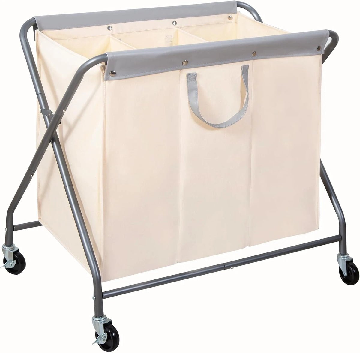 160L Foldable Laundry Basket with Wheels, Rolling Laundry Basket