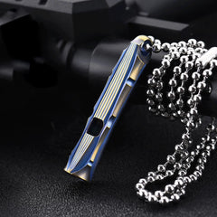 EDC Titanium Alloy Safty Whistle Pendant Necklace Keychain Survival Tool 07FC0E-D4 - KOEEK