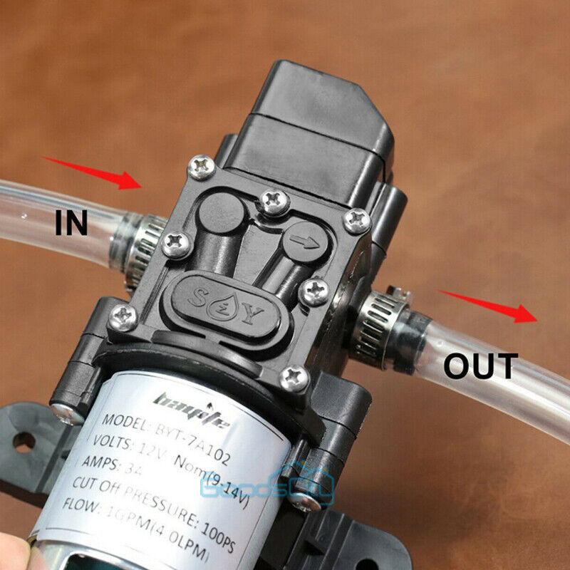 ny 12V vann høytrykks membranpumpe selvfyllende pumpe 130 PSI Marine Boat RV