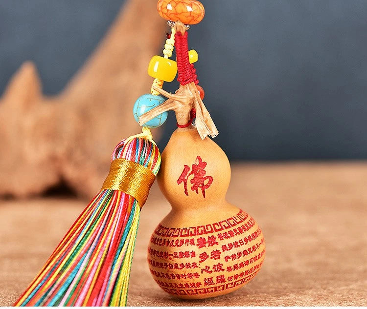 Natural Gourd Car Hanging Ornament Tassel Rearview Mirror Peace Charm Decor 07FC0E-D4 - KOEEK