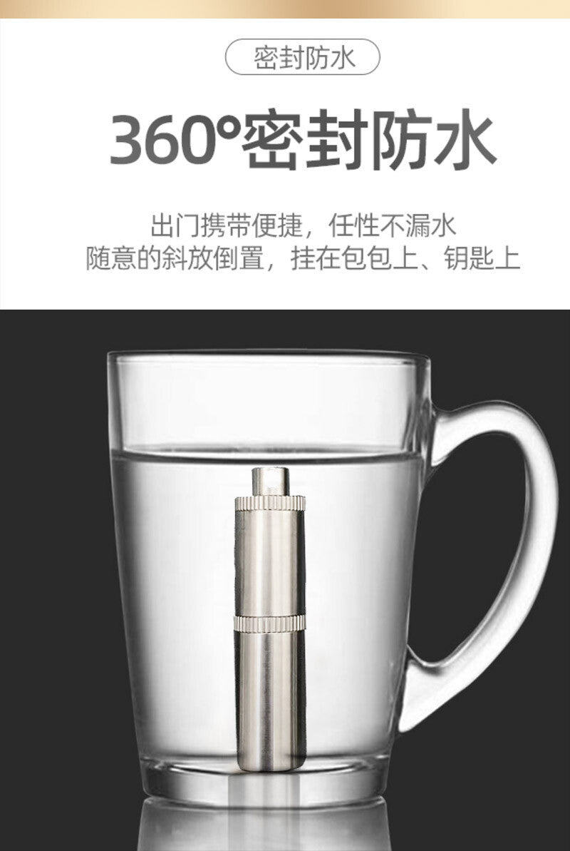 Titanium Waterproof Sealed Container Portable Pill Case EDC Medicine Box Pendant 07FC0E-D4 - KOEEK