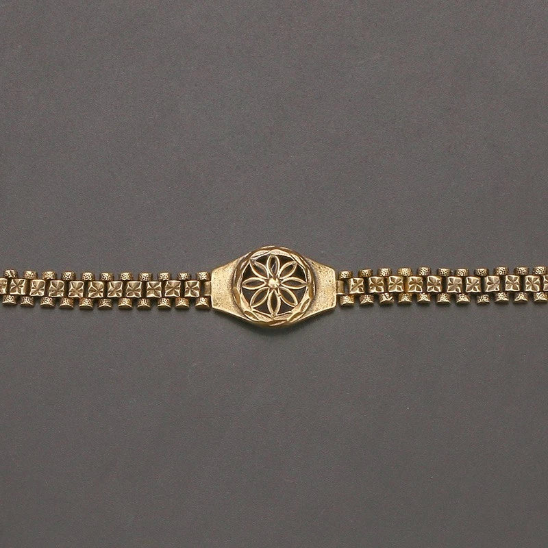 Floral Watch Chain Brass Bangle Men Women Vintage Copper Jewelry Bracelet 07FC0E-D4 - KOEEK