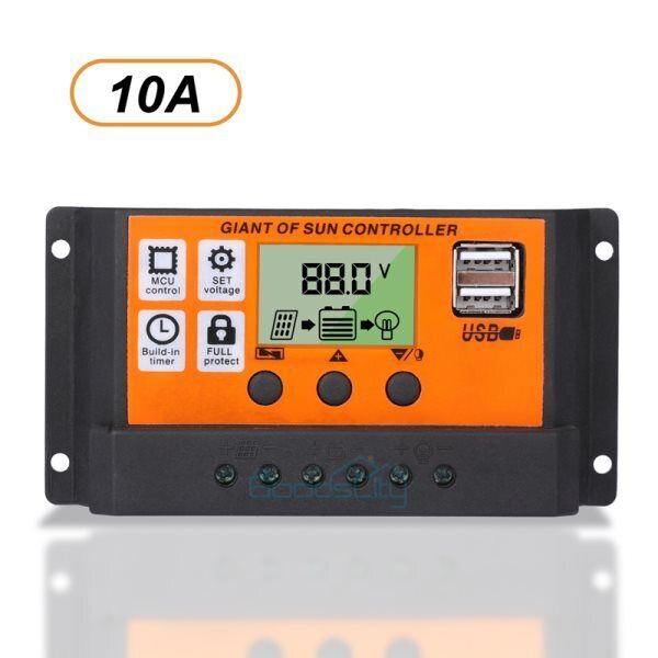 ny 12/24V 80/100A MPPT Solar Charge Controller Panel Batteri LCD Regulator Dual USB