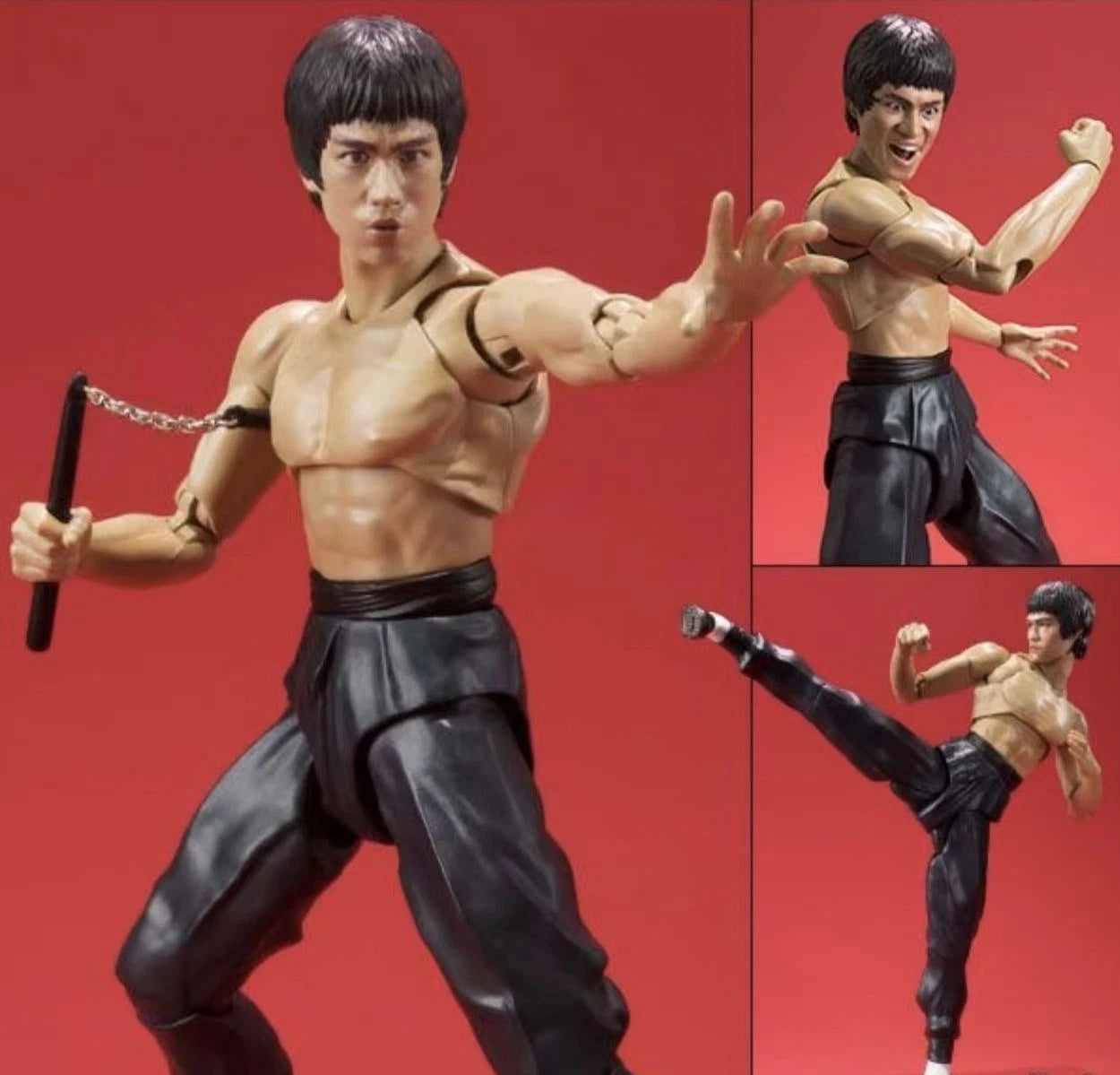 SHF Bruce Lee 50th Anniversary LegendKungfu Action Figure PVC Movable with Stand 07FC0E-D4 - KOEEK
