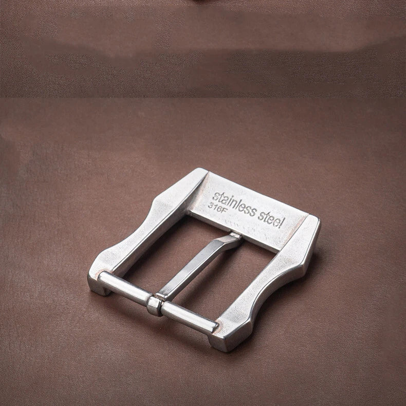 Stainless Steel Pin Belt Buckle Men's Belt Buckles For 1.5" Belt With Belt Loop 07FC0E-D4 - KOEEK