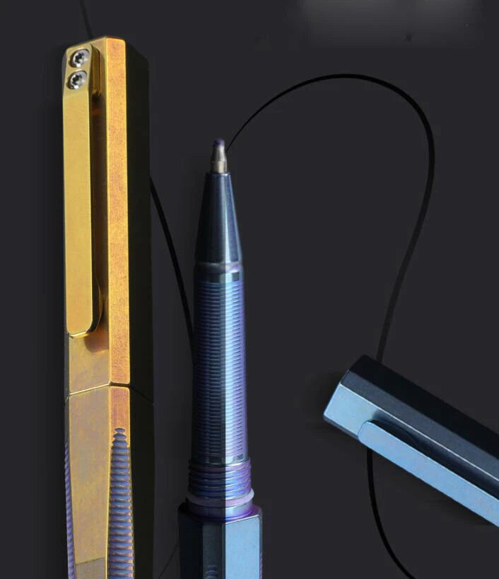 Titanium Ball Point Pen Ballpoint Gel Pen EDC Pocket Broken Window Tool 07FC0E-D4 - KOEEK