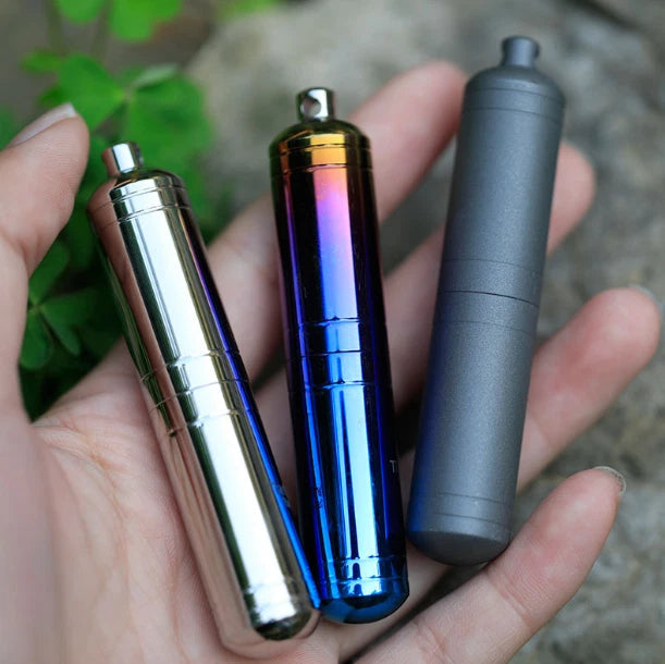Pure Titanium Waterproof Pill Case Keychain pill Holder Container Organizer EDC 07FC0E-D4 - KOEEK