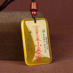 Natural Jade Taoist Nine Heavens Thunder Ancestor Pendant Single Sided Carved 07FC0E-D4 - KOEEK