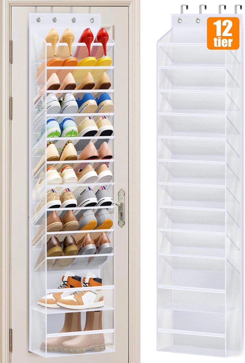 12-tier door-mounted shoe rack Large-capacity hanging shoe rack 07FC0E-D4 - KOEEK