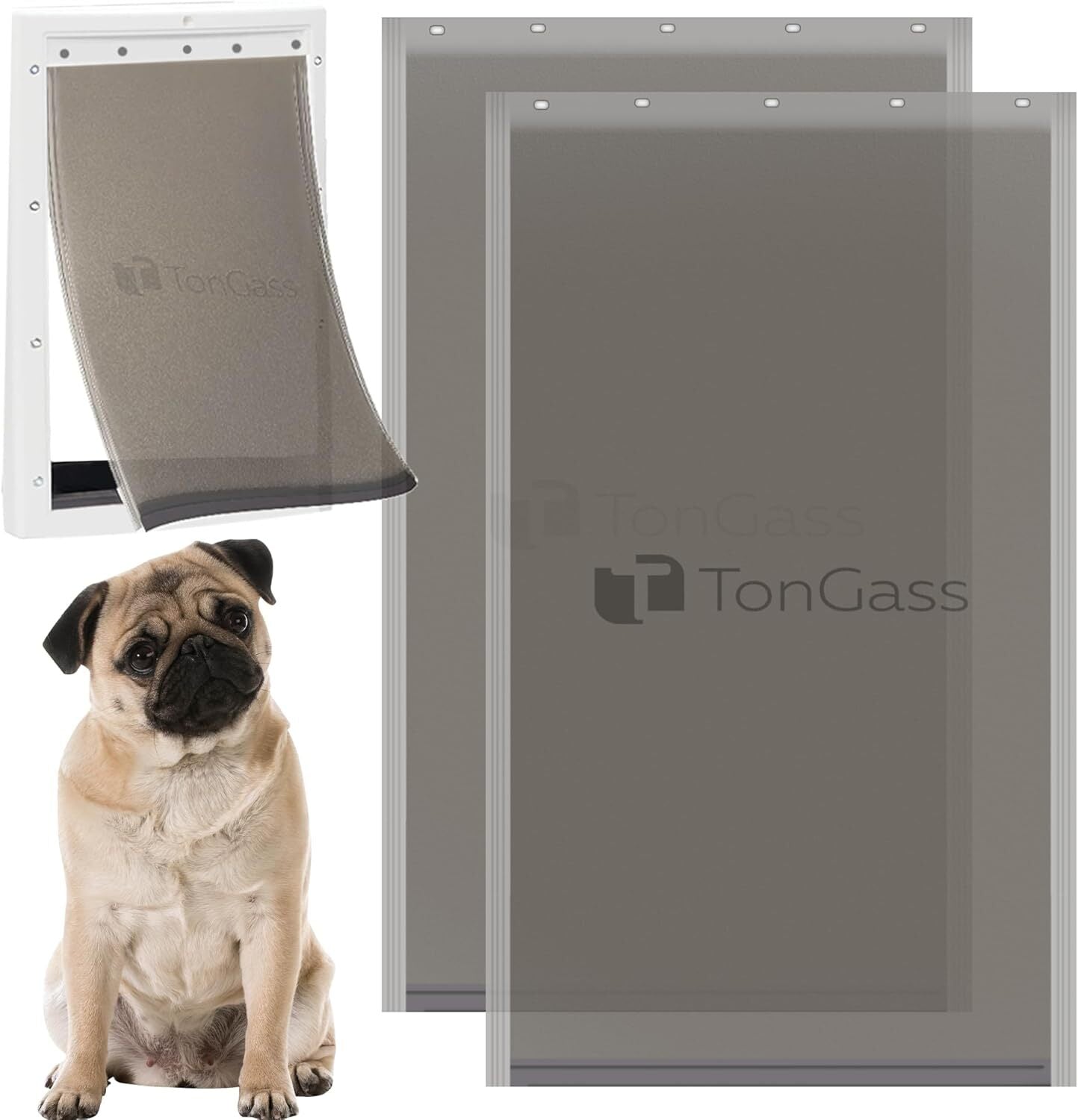 new TonGass (2-Pack) PAC11-11039 Large Dog Door Flap Replacement Compatible TONGASS - KOEEK
