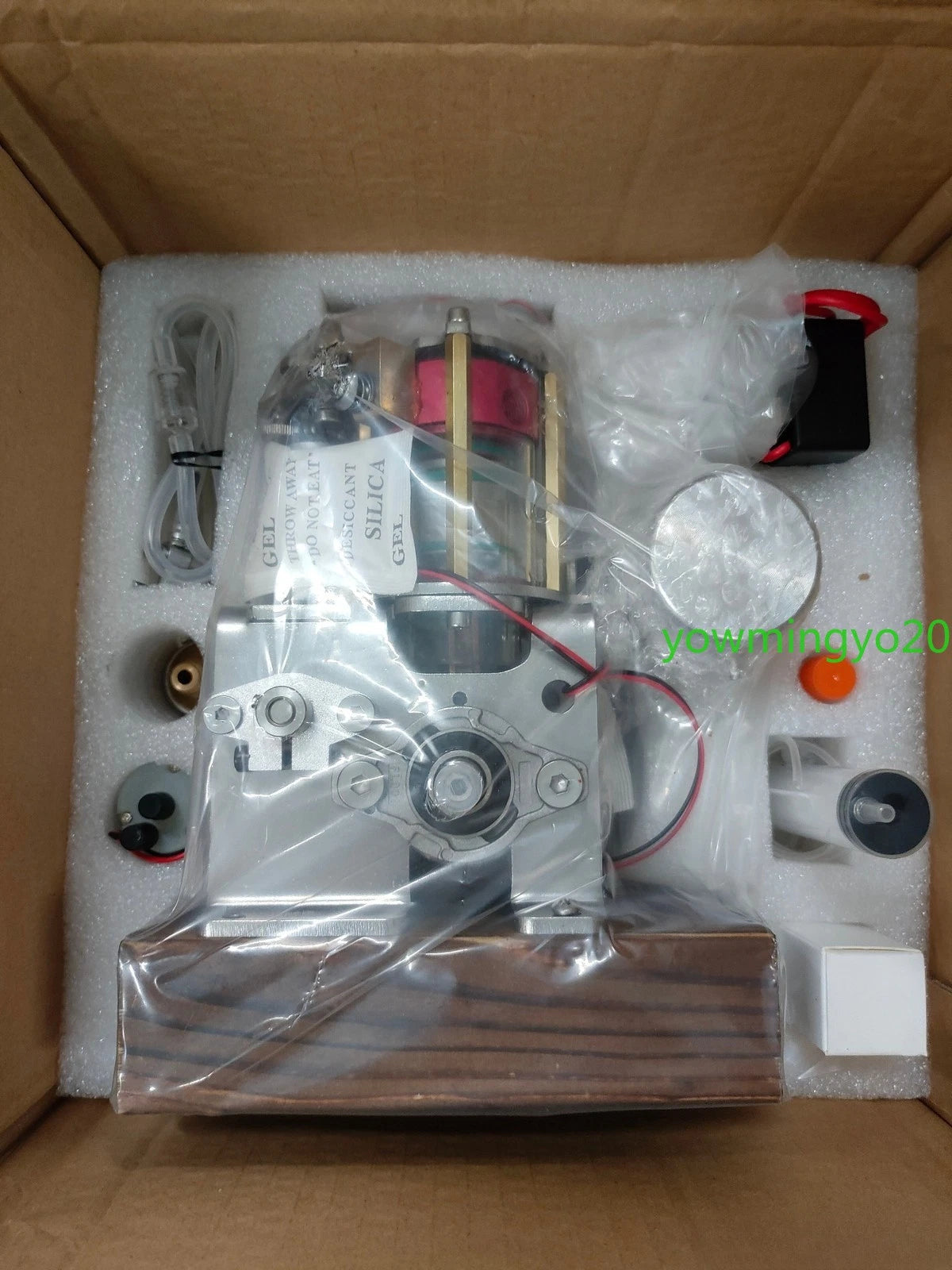 Startable 4-Stroke Alcohol Engine Model Kit CNC Metal Mini Combustion Engin STEM 07FC0E-D4 - KOEEK
